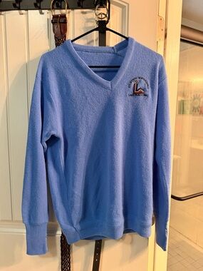 V-Neck Pullover Sweater - Light Blue